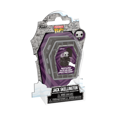 Funko Pocket Pop! Jack Skellington embalado em caixa em forma de caixão