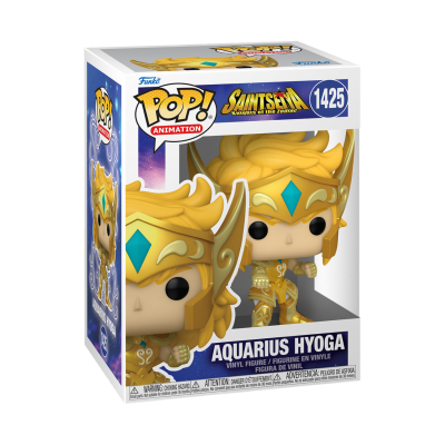 Figura de vinil Aquarius Hyoga da coleção Saint Seiya na caixa