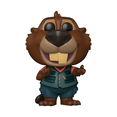 Figura colecionável de castor em vinil com colete verde