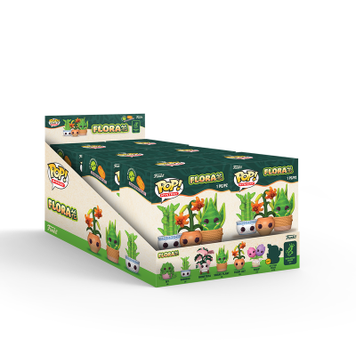 Caixas de brinquedos Pop! Flora com figuras de plantas em vasos de cerâmica coloridos