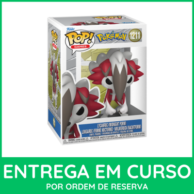 Figura de vinil Funko Pop! Pokémon Lycanroc Midnight Form na embalagem