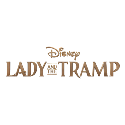 Logótipo Disney Lady and the Tramp castanho sobre fundo branco
