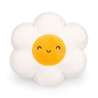 Almofada em peluche em forma de flor sorridente