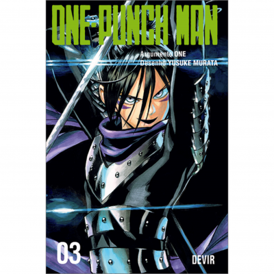 Capa do manga ONE PUNCH MAN volume 03 com personagem em armadura e espada