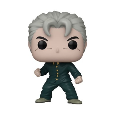 Figura Funko Pop vinil com cabelo cinzento e fato verde escuro