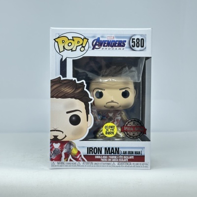 Funko Pop! Iron Man da coleção Avengers Endgame na embalagem
