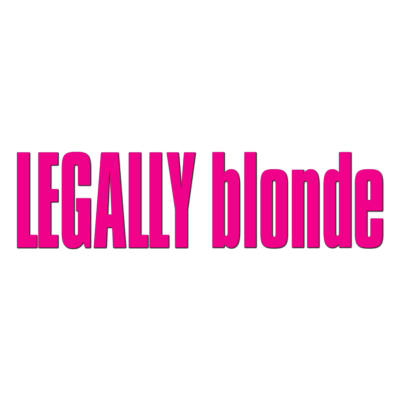 Texto em cor-de-rosa LEGALLY blonde em fundo branco