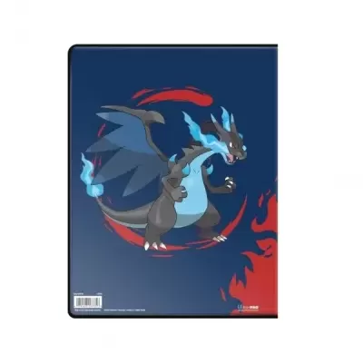 Capa protetora para cards com dragão negro e azul sobre fundo azul com detalhes vermelhos