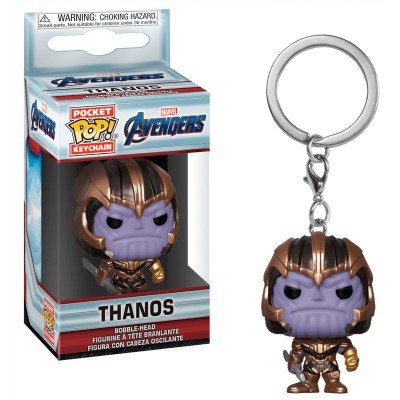 Chaveiro Funko Pocket Pop do Thanos em embalagem da Marvel Avengers