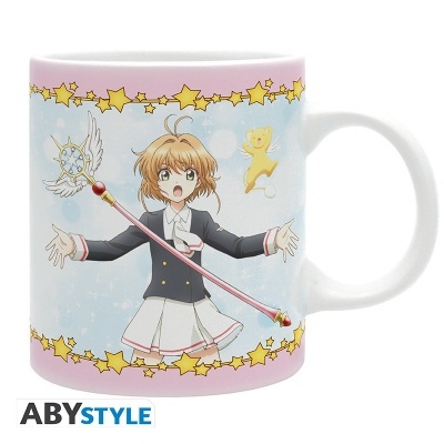 Caneca com personagem de anime em uniforme e estrelas amarelas