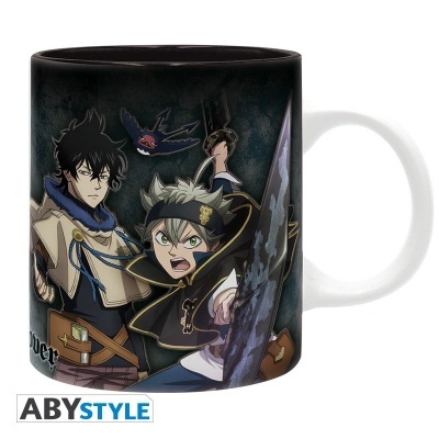 Caneca de cerâmica com personagens de anime e texto ABYSTYLE