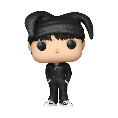 Funko Pop de personagem com chapéu com orelhas negras e roupa preta