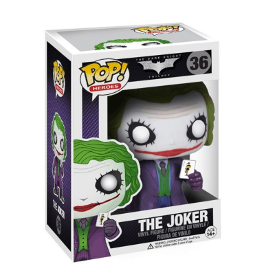 Figura de vinil The Joker Pop! Heroes na embalagem