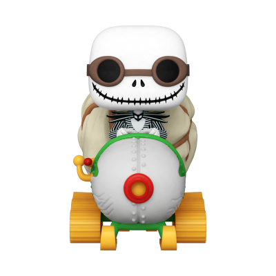 Figura Funko Pop esqueleto com óculos num kart colorido