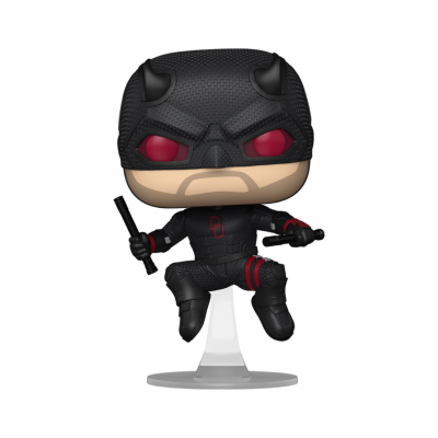 Figura Funko Pop Daredevil com roupa preta e olhos vermelhos