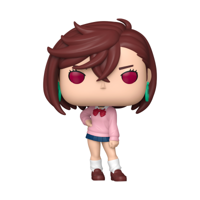 Figura Funko Pop com roupa rosa e azul