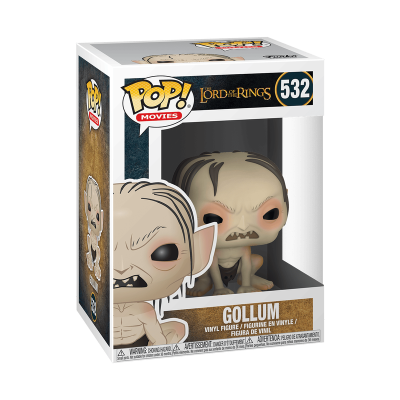 Figura Funko Pop! Gollum da série O Senhor dos Anéis, nº 532 em caixa com janela