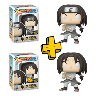 Duas figuras Funko Pop! Neji Hyuga em caixas com edição exclusiva e número 1428.