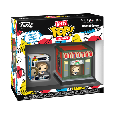 Conjunto Funko Pop! Bitty Pop! Towns Rachel Green com figura e cenário Central Perk