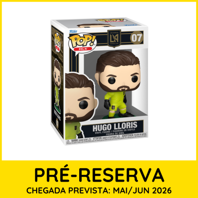 Figura Funko Pop! Hugo Lloris uniforme verde-limão na embalagem com pré-reserva e data prevista na base amarela