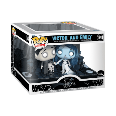 Pack Funko Pop! Moment Victor and Emily número 1349 com figuras em vinil das personagens do filme The Corpse Bride