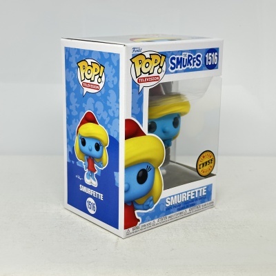 Funko Pop Smurfette dos Smurfs na caixa original azul e branca com número 1516