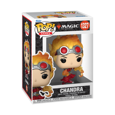 Figura Funko Pop! vinil da personagem Chandra de Magic The Gathering na embalagem