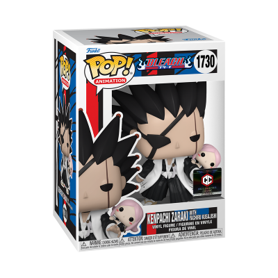 Figura Kenpachi Zaraki com Yachiru Kusajishi Funko Pop! Bleach na embalagem
