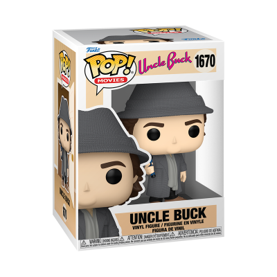 Figura Funko Pop! Uncle Buck número 1670 com casaco, cachecol e chapéu cinzentos