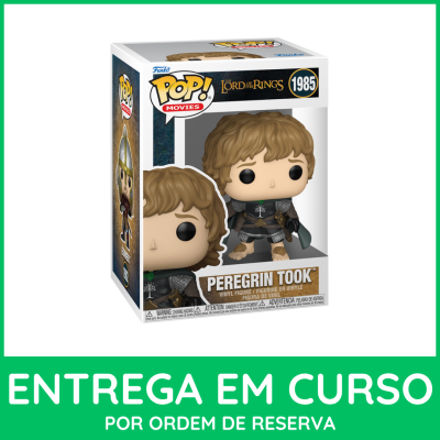 Funko Pop! de vinil de Peregrin Took de The Lord of the Rings na embalagem