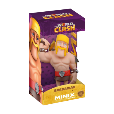 Figura colecionável Barbarian The World of Clash em embalagem