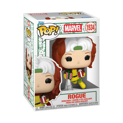 Figura Funko Pop da personagem Rogue da Marvel em caixa.
