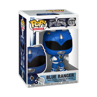 Figura de vinil Blue Ranger dos Mighty Morphin Power Rangers na embalagem