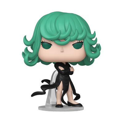 Figura Funko Pop com cabelo verde e vestido preto