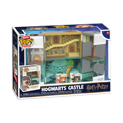 Conjunto de brinquedo Hogwarts Castle Harry Potter com figuras Funko Pop em caixa