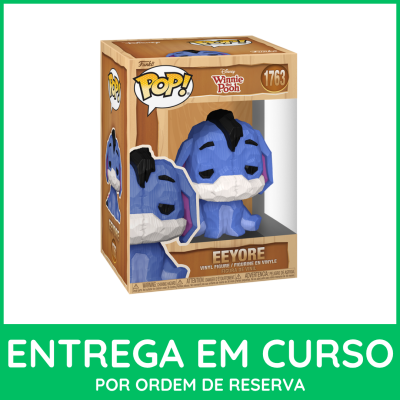 Figura Funko Pop EEYORE Disney vinil na caixa de papelão com janela transparente