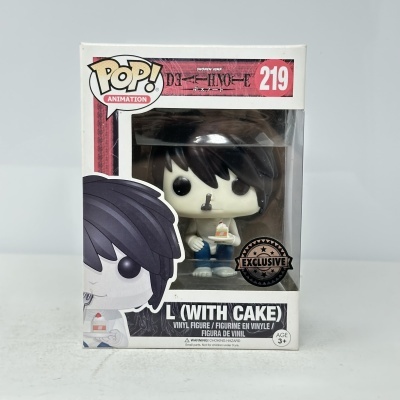 Figura Funko Pop! L (With Cake) número 219 da série Death Note na embalagem