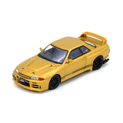 Miniatura de carro desportivo amarelo com spoiler e jantes pretas