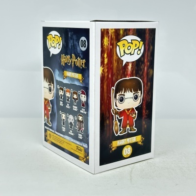 Embalagem Funko Pop! Harry Potter número 08 com imagem do personagem e lista de colecionáveis