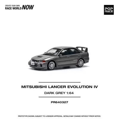 Miniatura de Mitsubishi Lancer Evolution IV cinza escuro 1:64