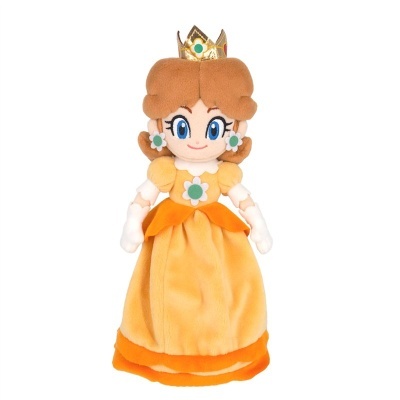 Boneca de pelúcia princesa de vestido amarelo e coroa dourada