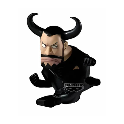 Figura de vinil com chifres e roupa preta