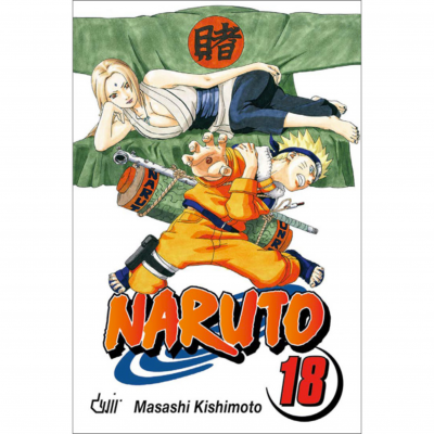Capa do manga Naruto volume 18 com personagens Naruto e Tsunade