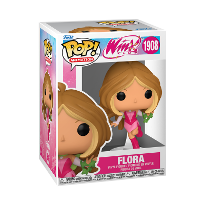 Figura de vinil Flora da série Winx em embalagem de cartão e plástico