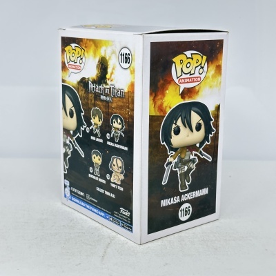 Embalagem Funko Pop! Animation Attack on Titan com figura da Mikasa Ackermann