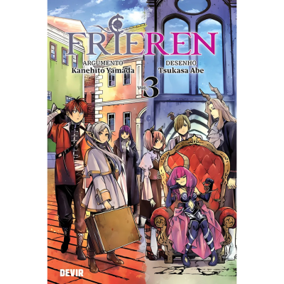 Capa de manga com personagens em rua e interior, título ERIEREN vol 3