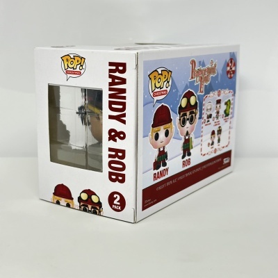 Caixa de brinquedos Pop! Christmas Randy & Rob com janela transparente