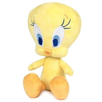 Peluche amarelo do personagem Tweety sentado