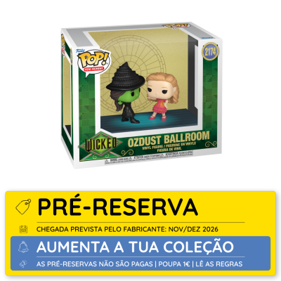Figura Funko Pop! Mini Moment Ozdust Ballroom com duas personagens em embalagem verde e dourada