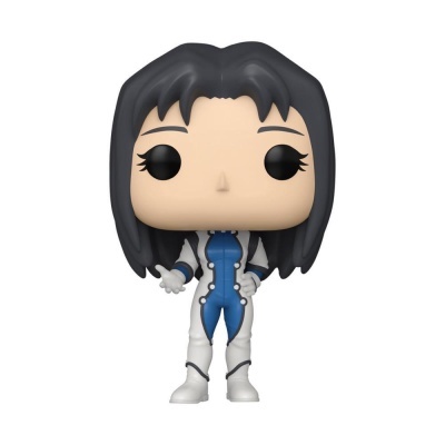 Figura colecionável de vinil com fato branco e azul